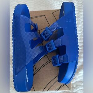 Melissa Blue Sandals with Modern Cage Design
